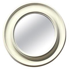 Miroir rond vintage Boho laqué en boiseries