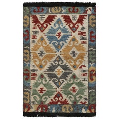 Rug & Kilim’s Turkish Style Rug in Beige with Polychromatic Geometric Patterns