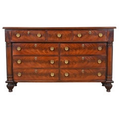 Retro Henredon French Empire Flame Mahogany Dresser or Chest of Drawers