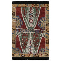 Rug & Kilim's Caucasian Tribal Rug in Red with Geometric Patterns (tapis tribal caucasien à motifs géométriques) 