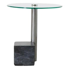 1980's Large Metaform "HK2" Side Table with Glass Top