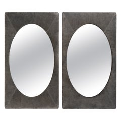 Mid-Century Modern Pair of Oval wall mirrors by Sergio Rodrigues, 1960s