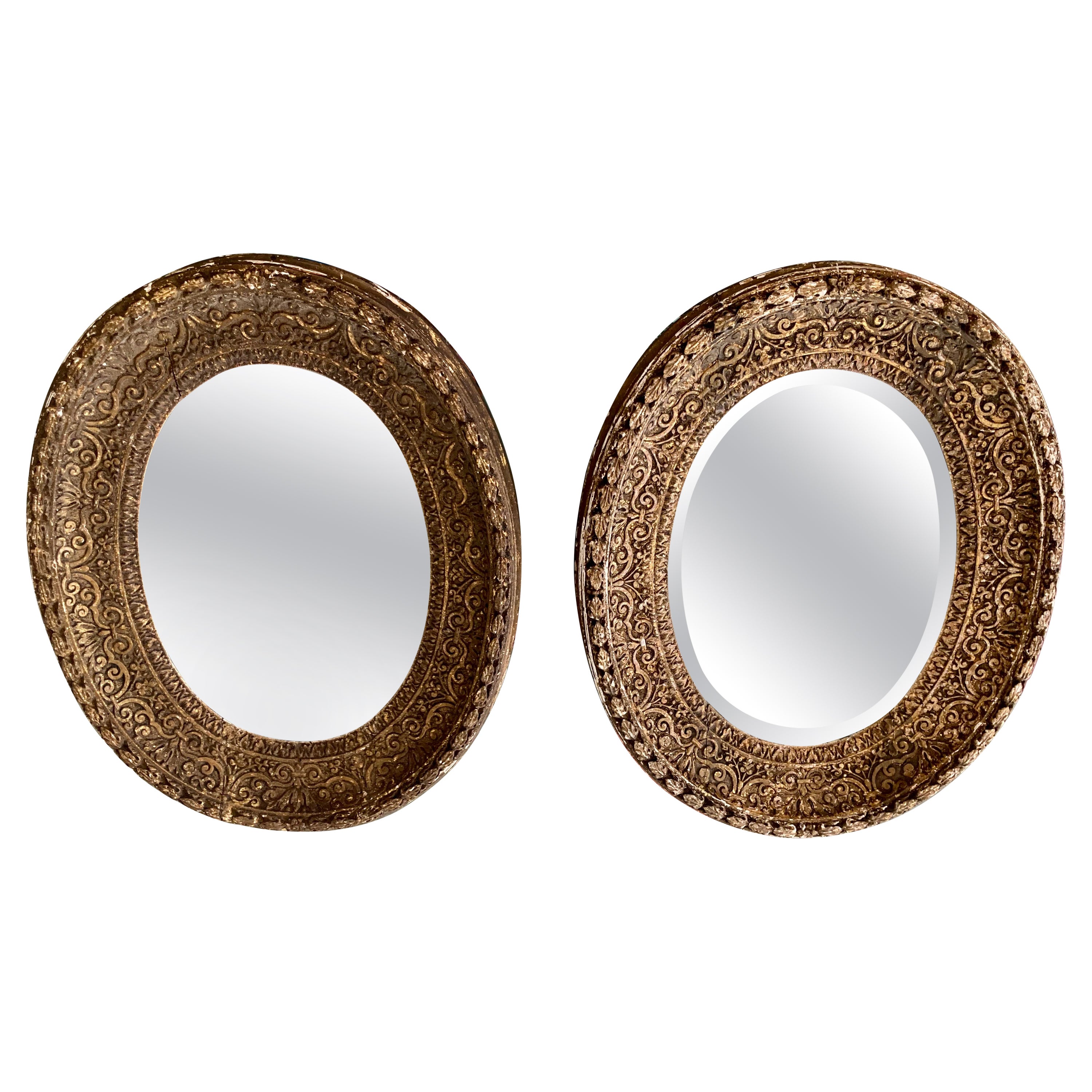 French Oval Mirrors, a Pair For Sale