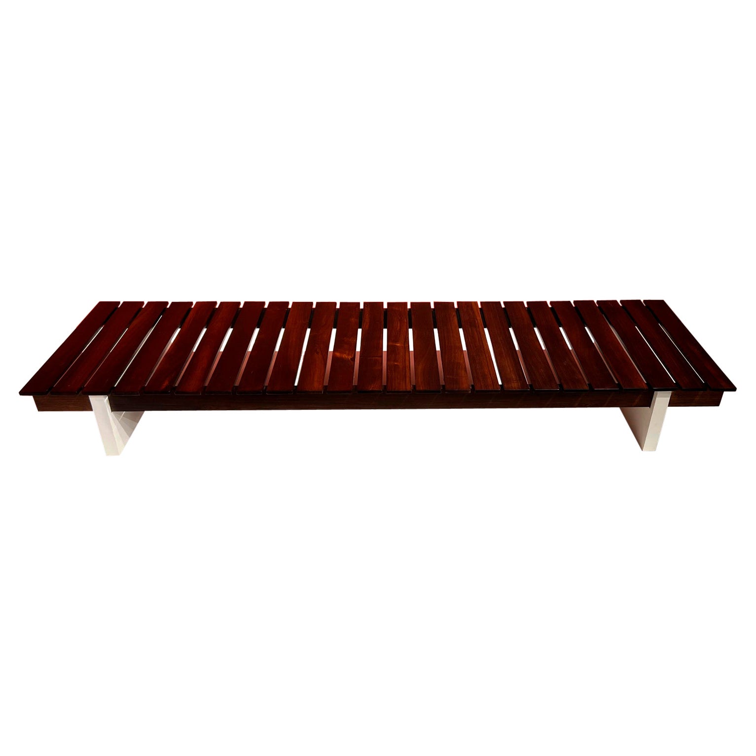 Mid-Century Modern Slatted Bench by Celina Decorações, 1960s For Sale