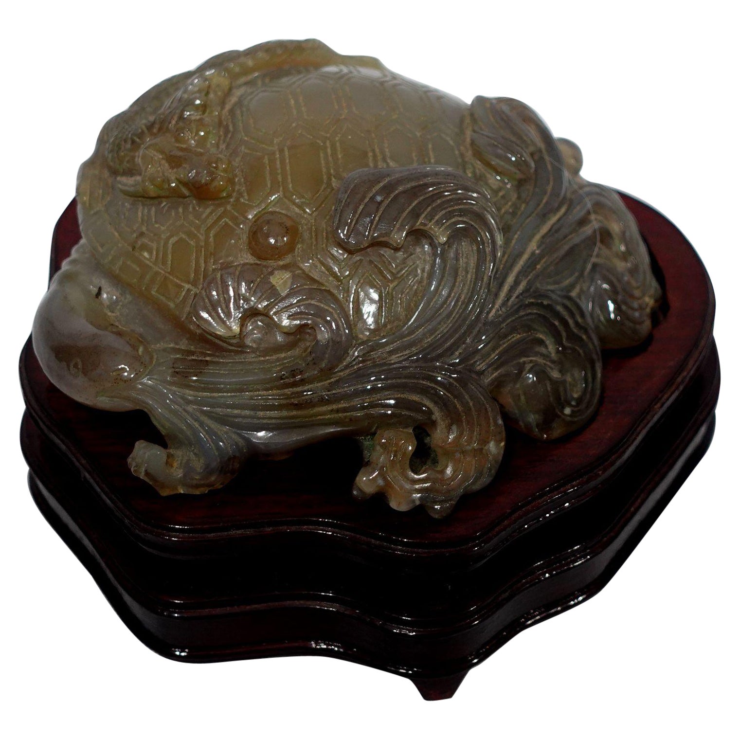 Antique Large Chinese Carved Agate Animal Group #2, 19th Century For Sale