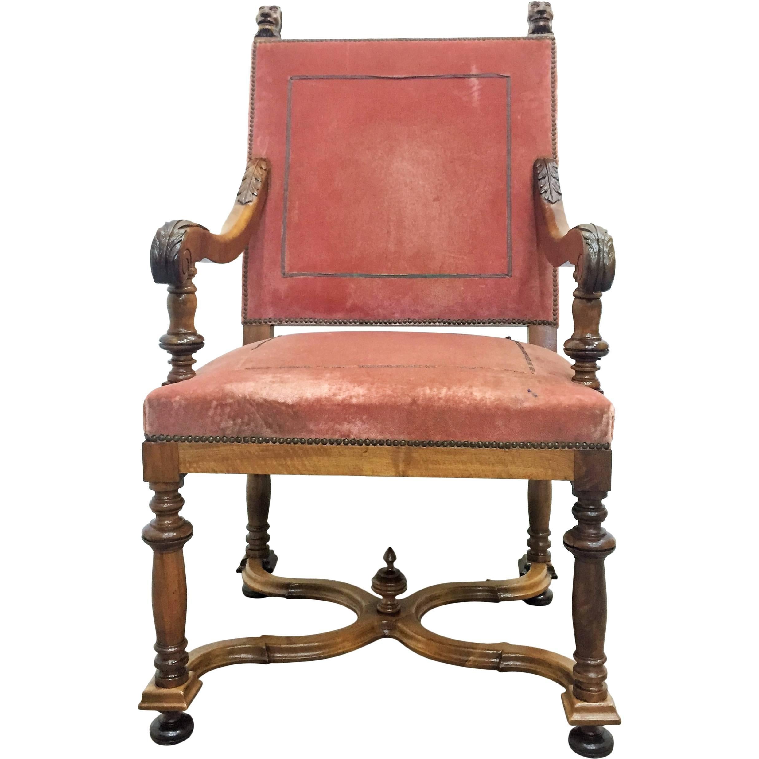 19th Century French Louis XIII Style Armchair
