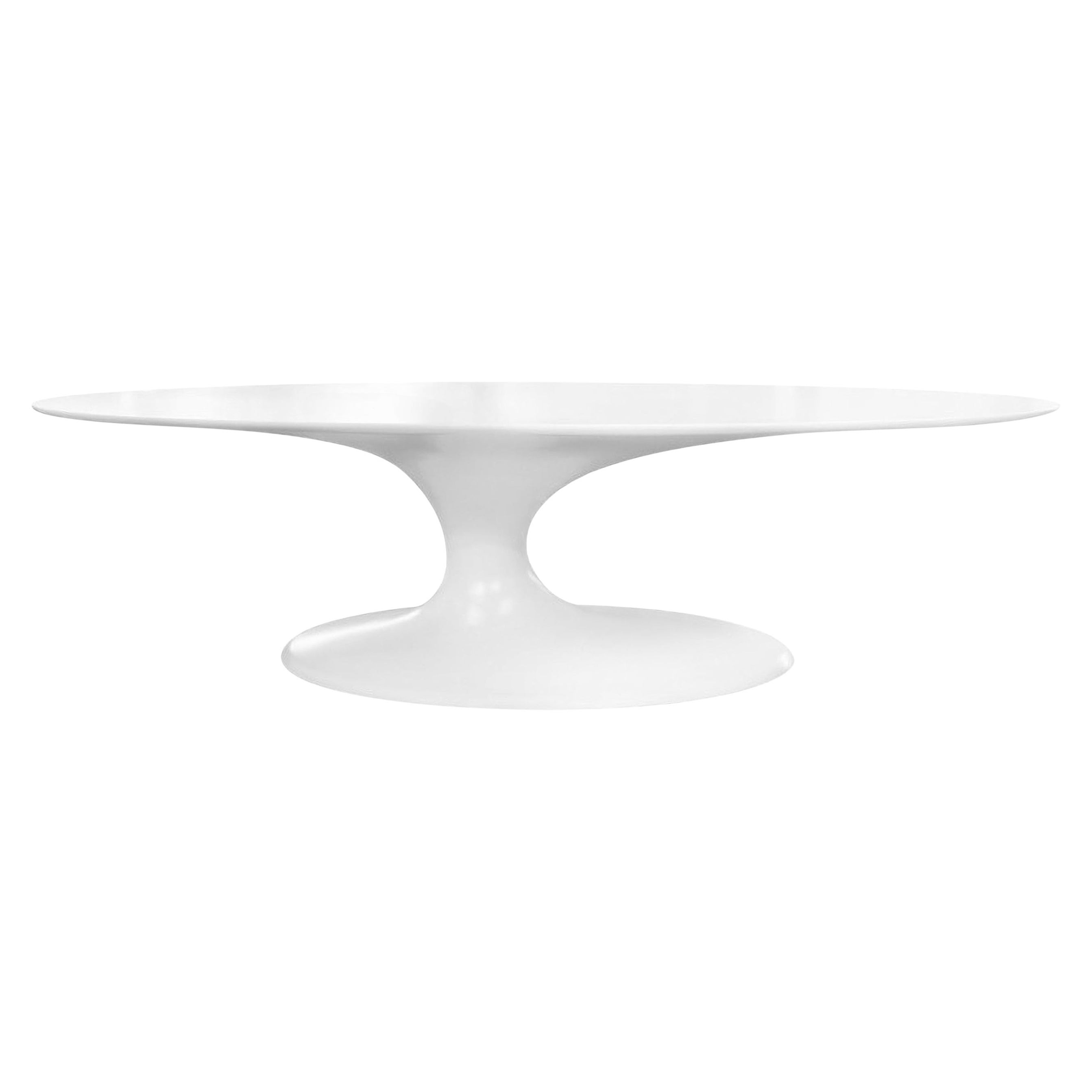 New Design Oval Dining Table in White Matte Suitable for Outdoor SUMMER