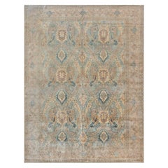 Doris Leslie Blau 1900s Persian Tabriz Botanic Tapis en laine tissé à la main