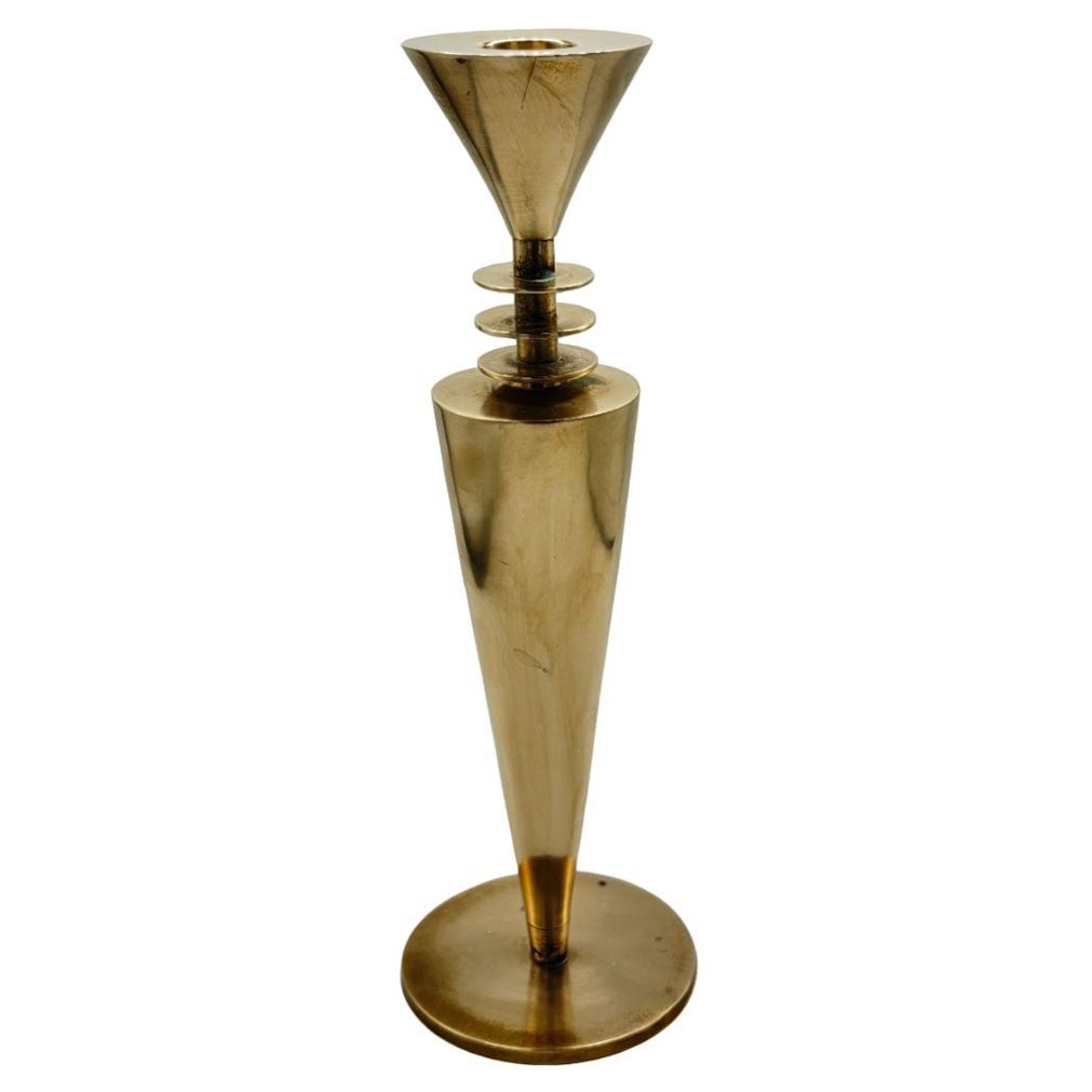 Vintage Memphis Style Brass Candlestick holder