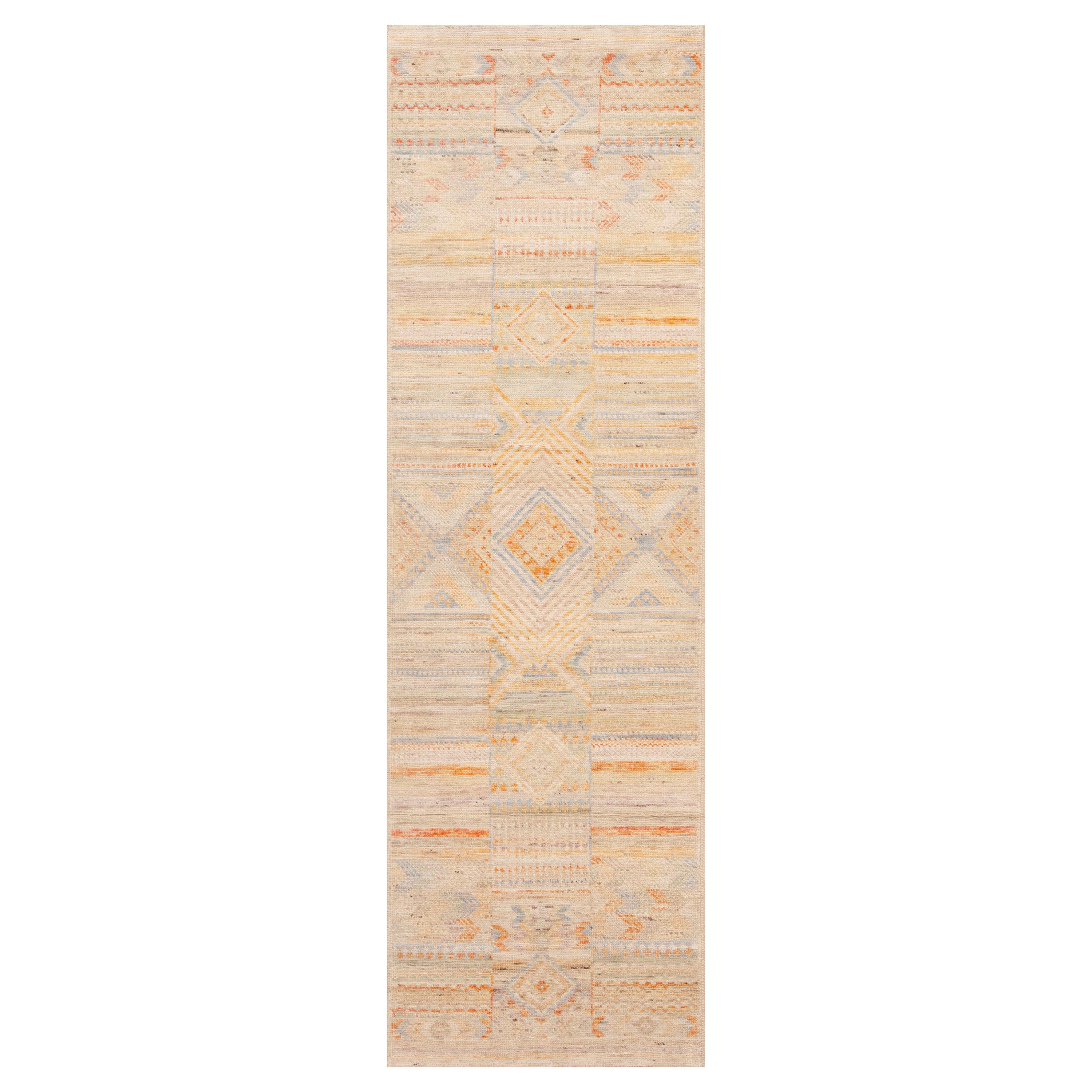 Nazmiyal Collection Pastel Color Tribal Geometric Modern Runner Rug 2'10" x 9'7"