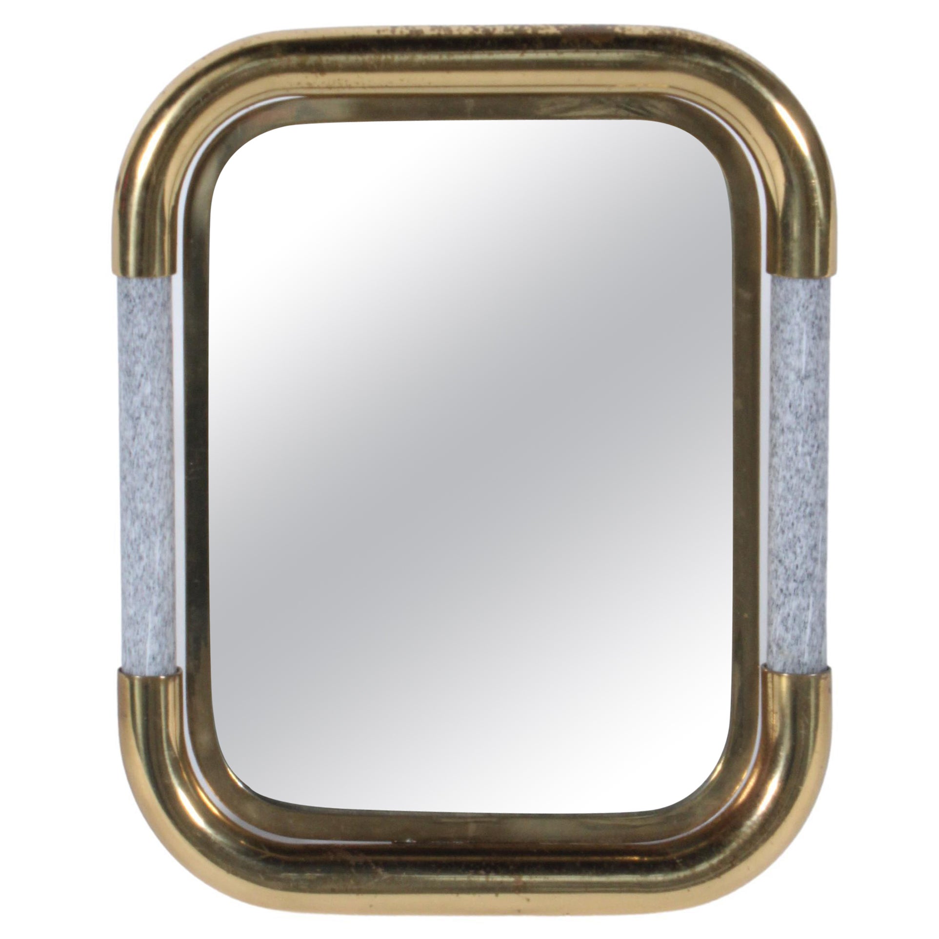 Stunning Table Top Mirror In Brass & Glass By Tommaso Barbi * Free WW Delivery