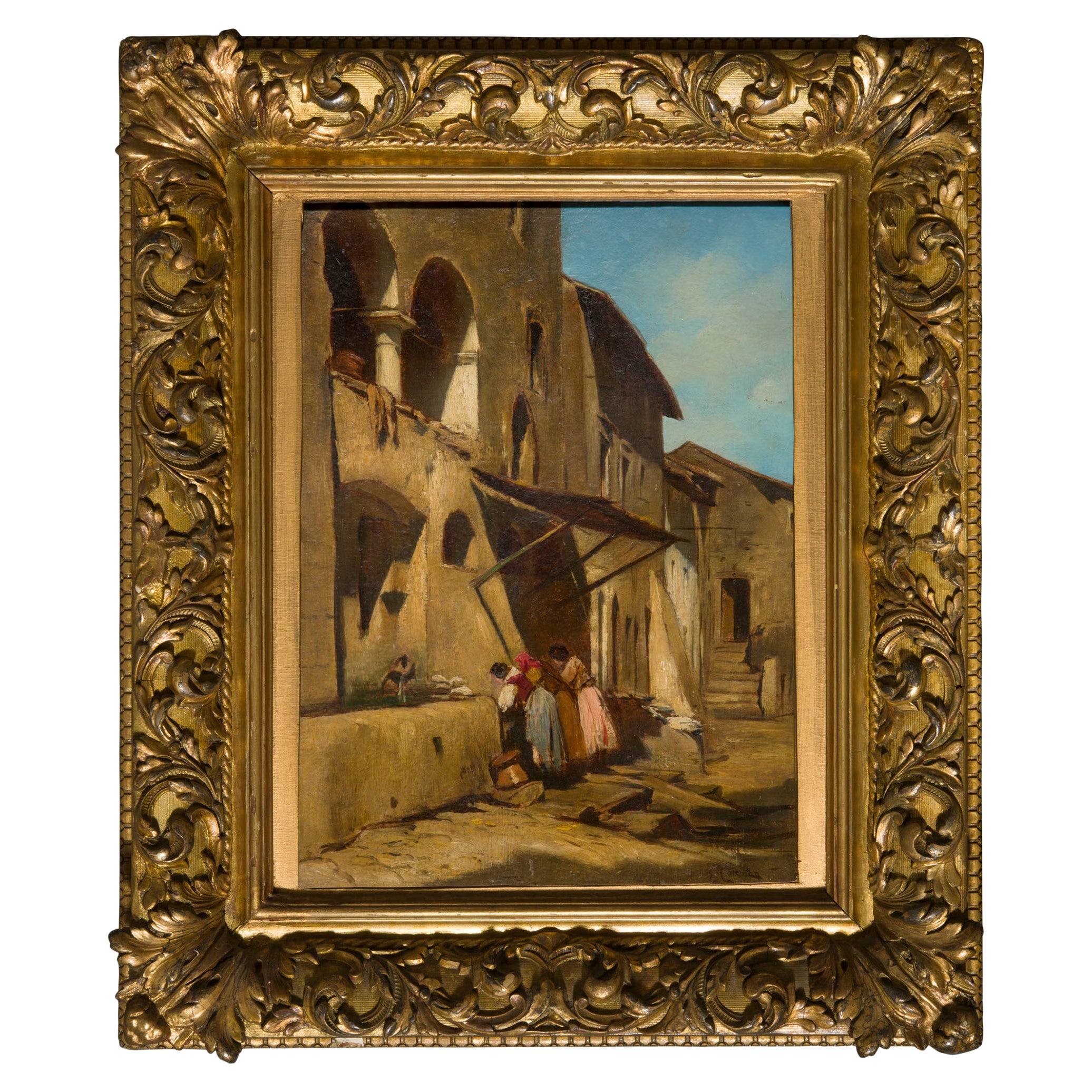 19th Century Enrico Coleman Signed Painting  For Sale
