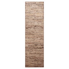 The Collective Brown Abstract Abrash Modern Runner Rug 3'8" x 13'.