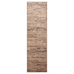 Nazmiyal Collection Earthy Brown Abstract Abrash Modern Runner Rug 3'8" x 13'