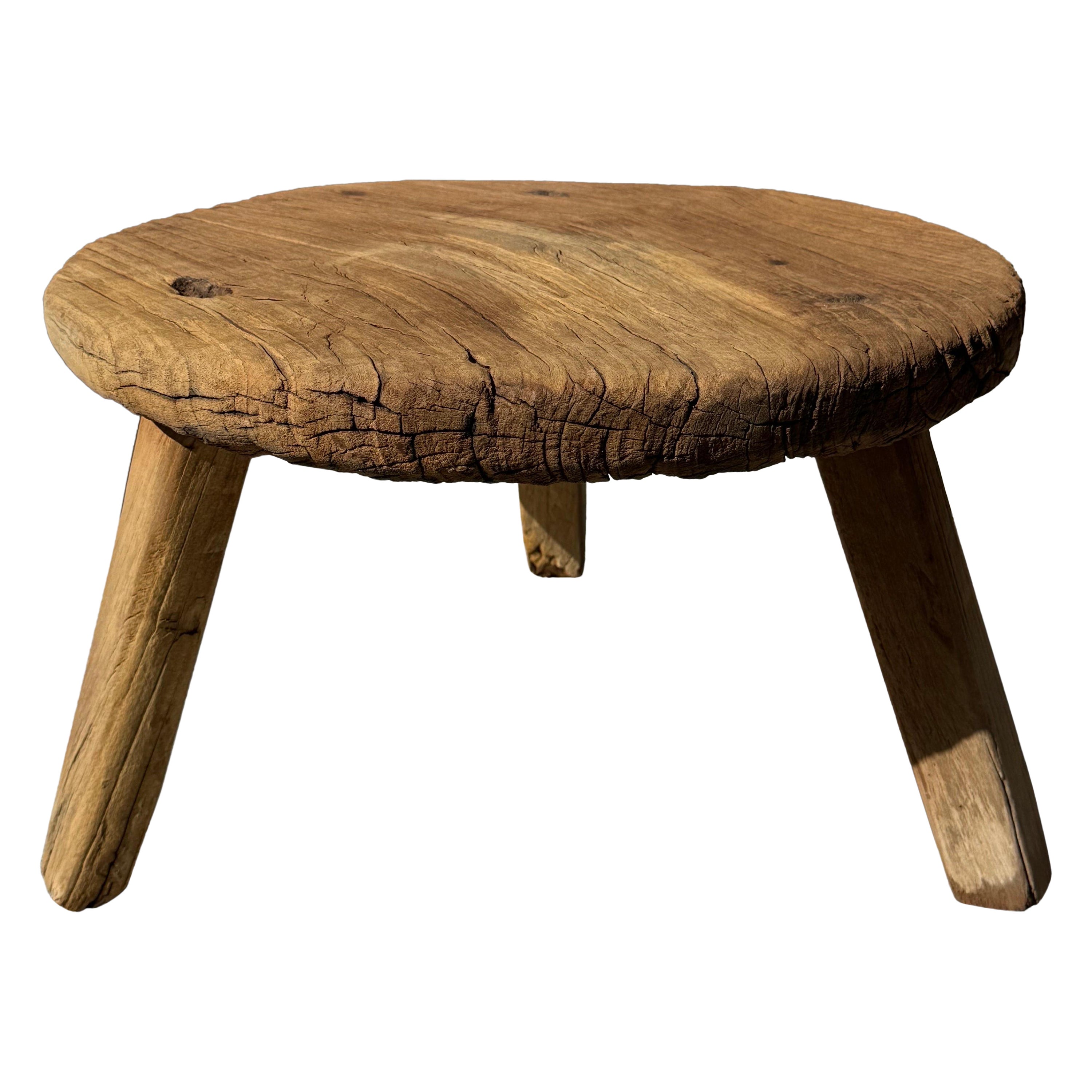 Primitive Cedar Wood Roundtable From Central Yucatan, 1980´s For Sale