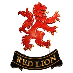 Mid-20th Century English Red Lion Pub Sign