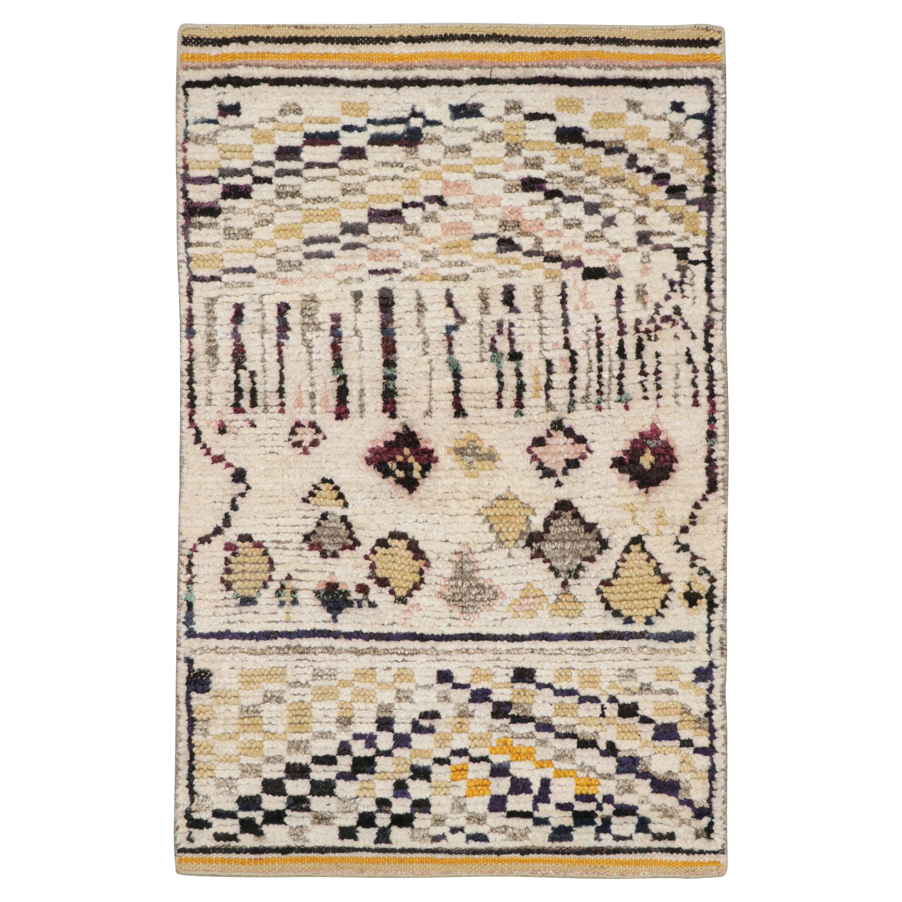 Rug & Kilim’s Moroccan Style Scatter Rug with Colorful Geometric Patterns For Sale