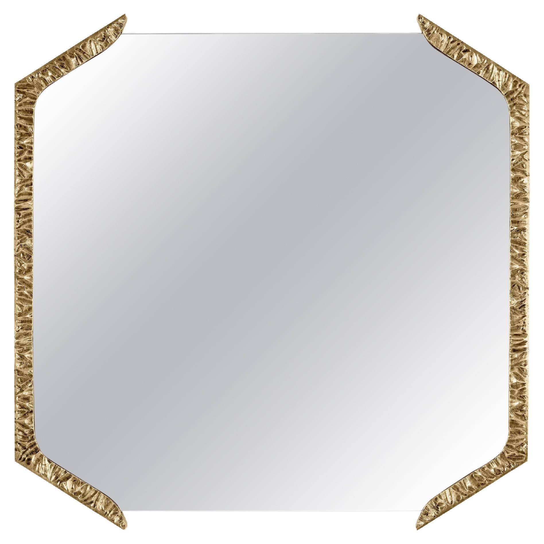 Miroir carré Alentejo en laiton par InsidherLand en vente