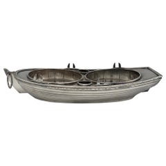 George III. Sheffield-Plated Jolly Boat Doppel-Weinflaschenuntersetzer C. 1800