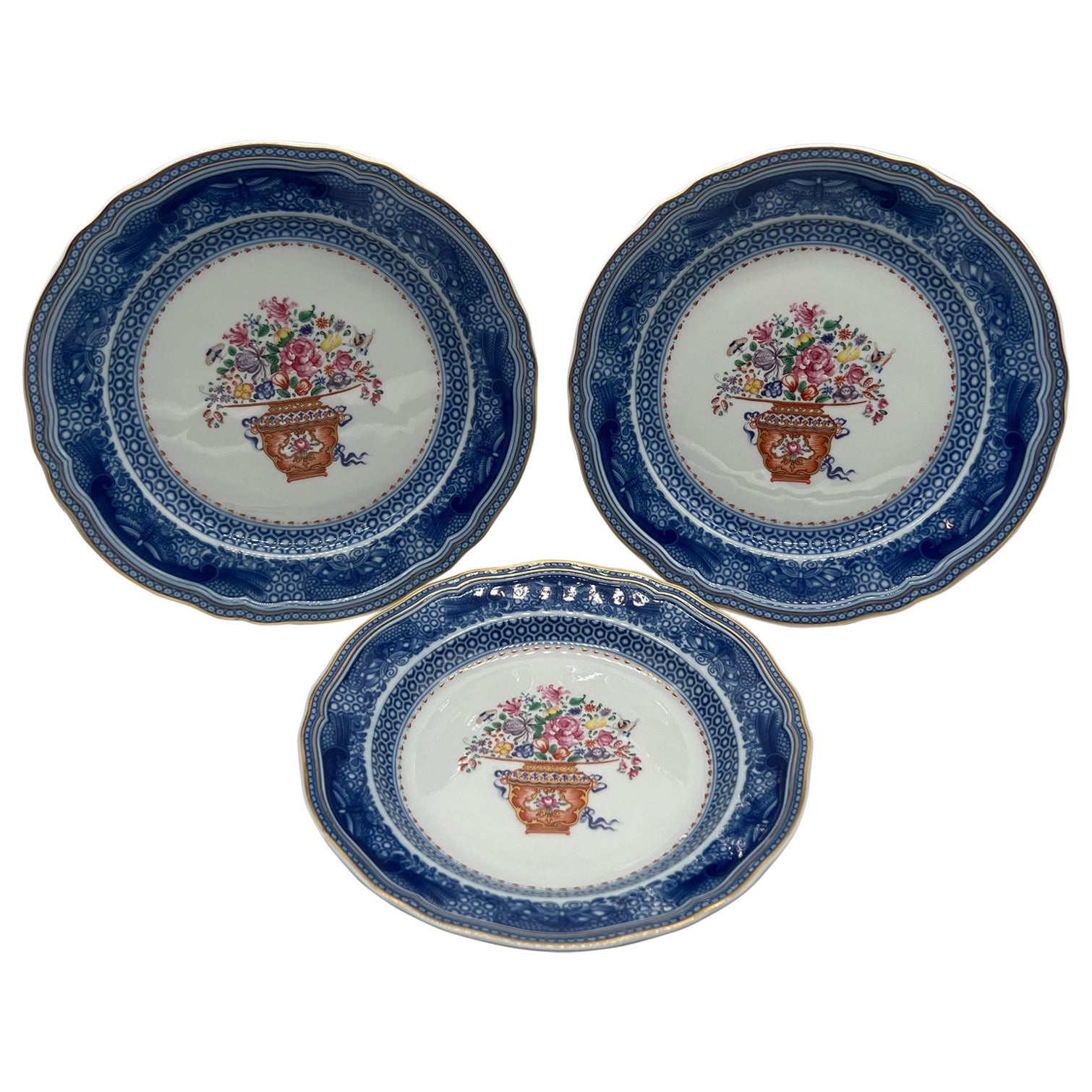 3 Pc, Mottahedeh Vista Alegre "Mandarin Bouquet" Winterthur Adaptation