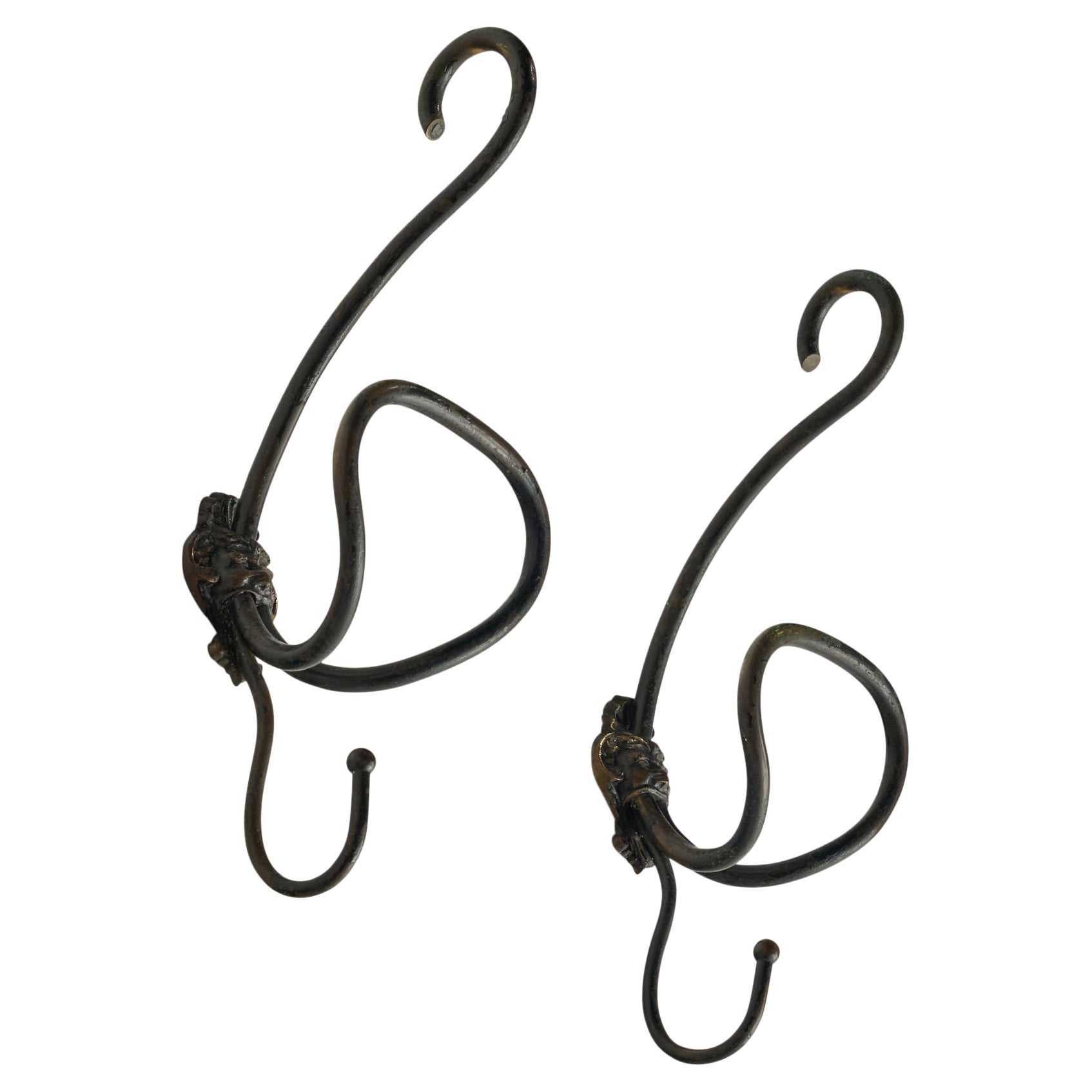 Italian Designer, Coat Hangers, Iron, Italy, 1930s For Sale