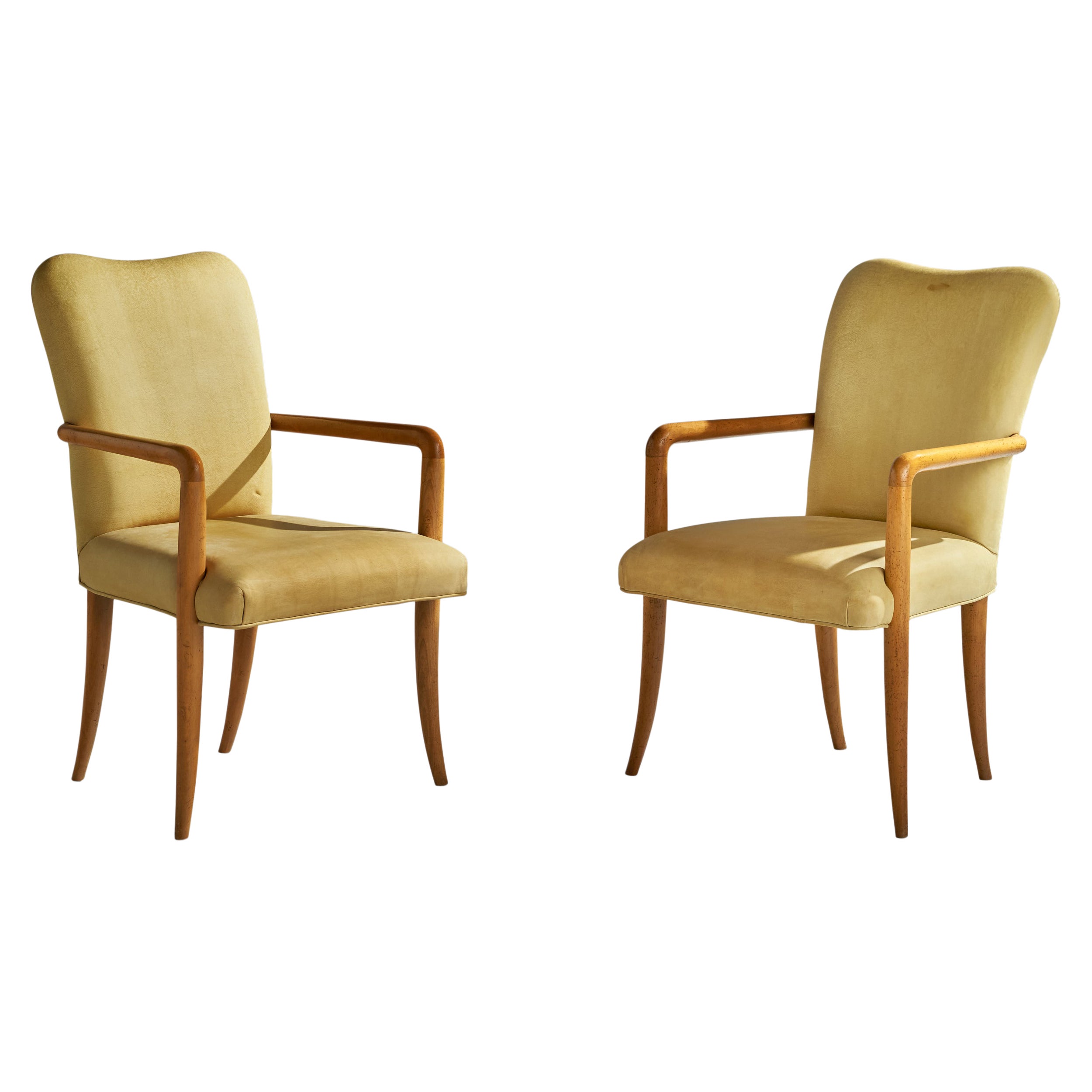 Milling Road, Armchairs, Leather, Wood, USA, 1990s at 1stDibs