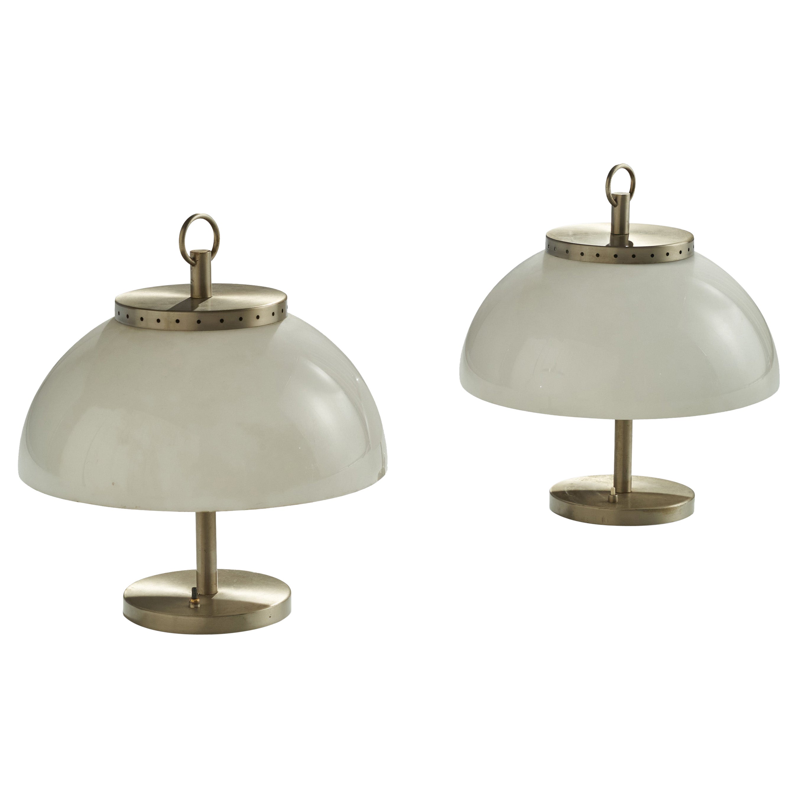 Italian Designer, Table Lamps, Metal, Acrylic, Italy, 1960s