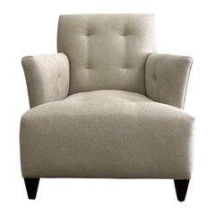 Vintage Modern Tufted Linen Accent Chairs