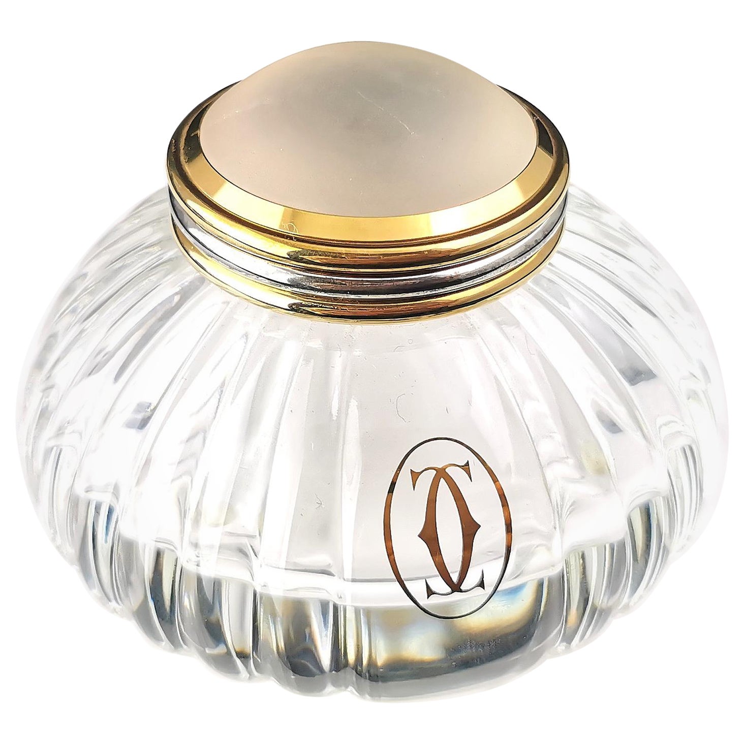 Vintage Must de Cartier crystal inkwell  For Sale
