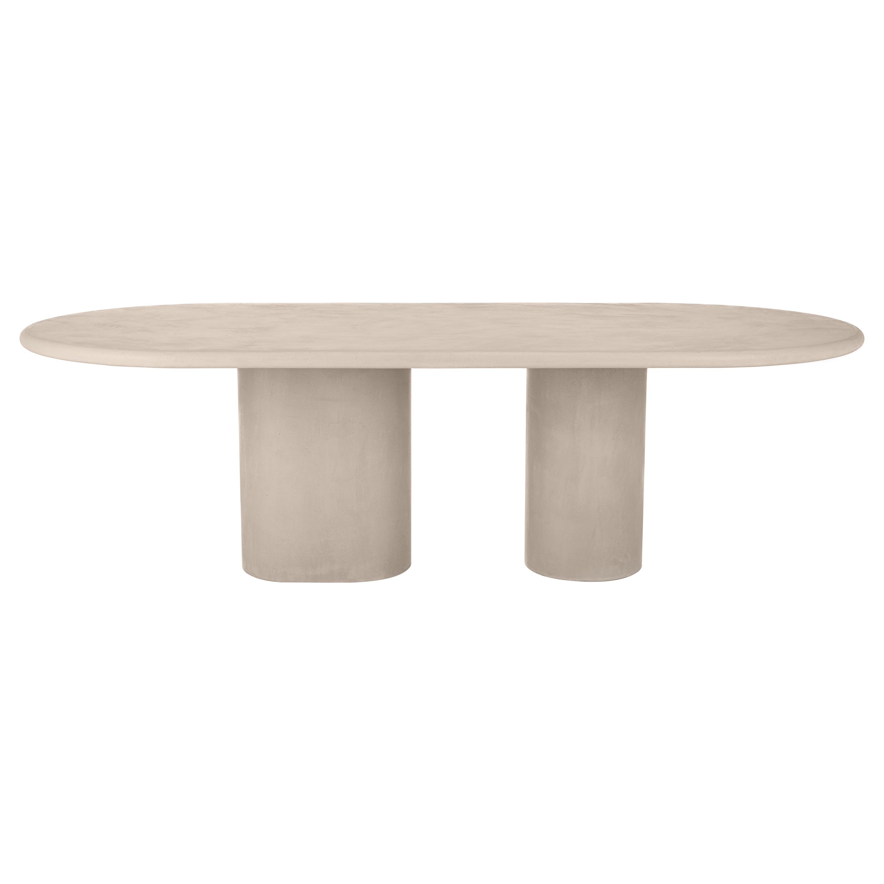 Contemporary Rounded Natural Plaster "Column" Table 240 cm by Isabelle Beaumont For Sale