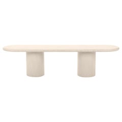 Contemporary Rounded Natural Plaster "Column" Bench 180cm by Isabelle Beaumont