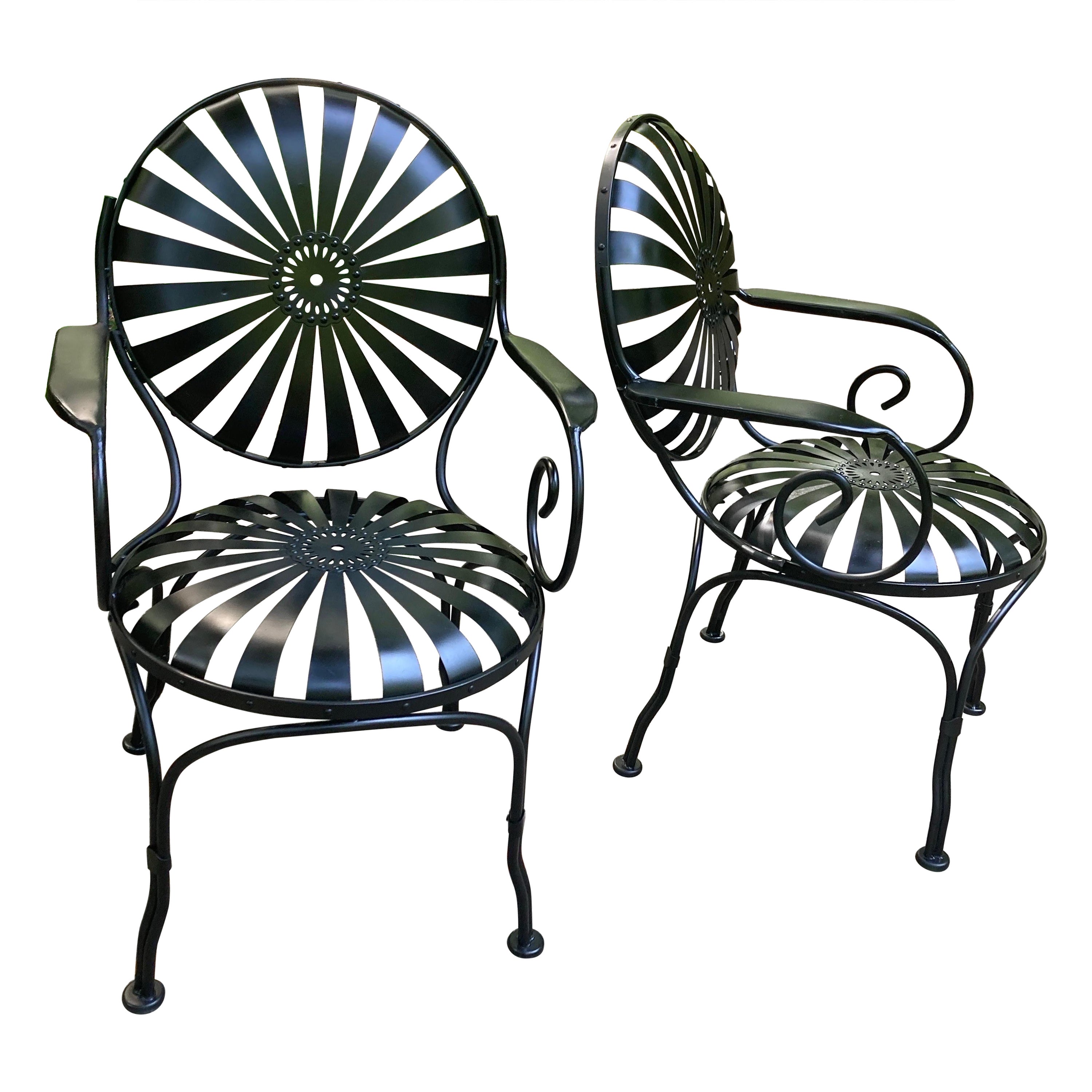 Francois Carre Garden Chairs - a pair For Sale