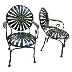 Retro Francois Carre Garden Chairs - a pair
