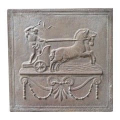 Plaque de cheminée / dosseret 'Apollo avec des chevaux' du 19ème siècle français