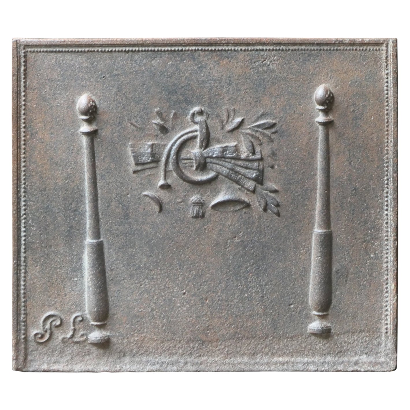 18th Century French 'Pillars with Decoration' Fireback / Backsplash, Louis XV For Sale