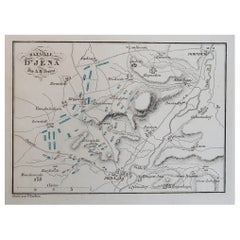 Original Antique Plan of The Battle of Jena, Napoleon Bonaparte. Circa 1850