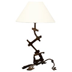 Used Rustic Iron Table Lamp, France, 1980s
