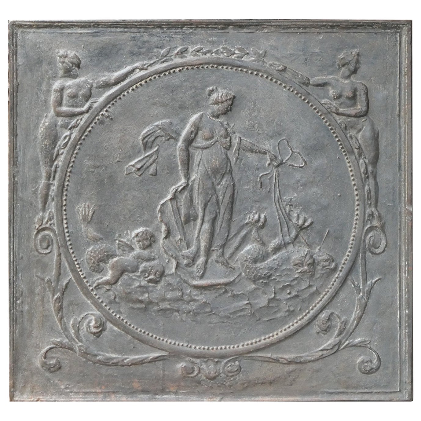 Plaque de cheminée / crédence de style néoclassique français « Amphitrite », 20e siècle en vente