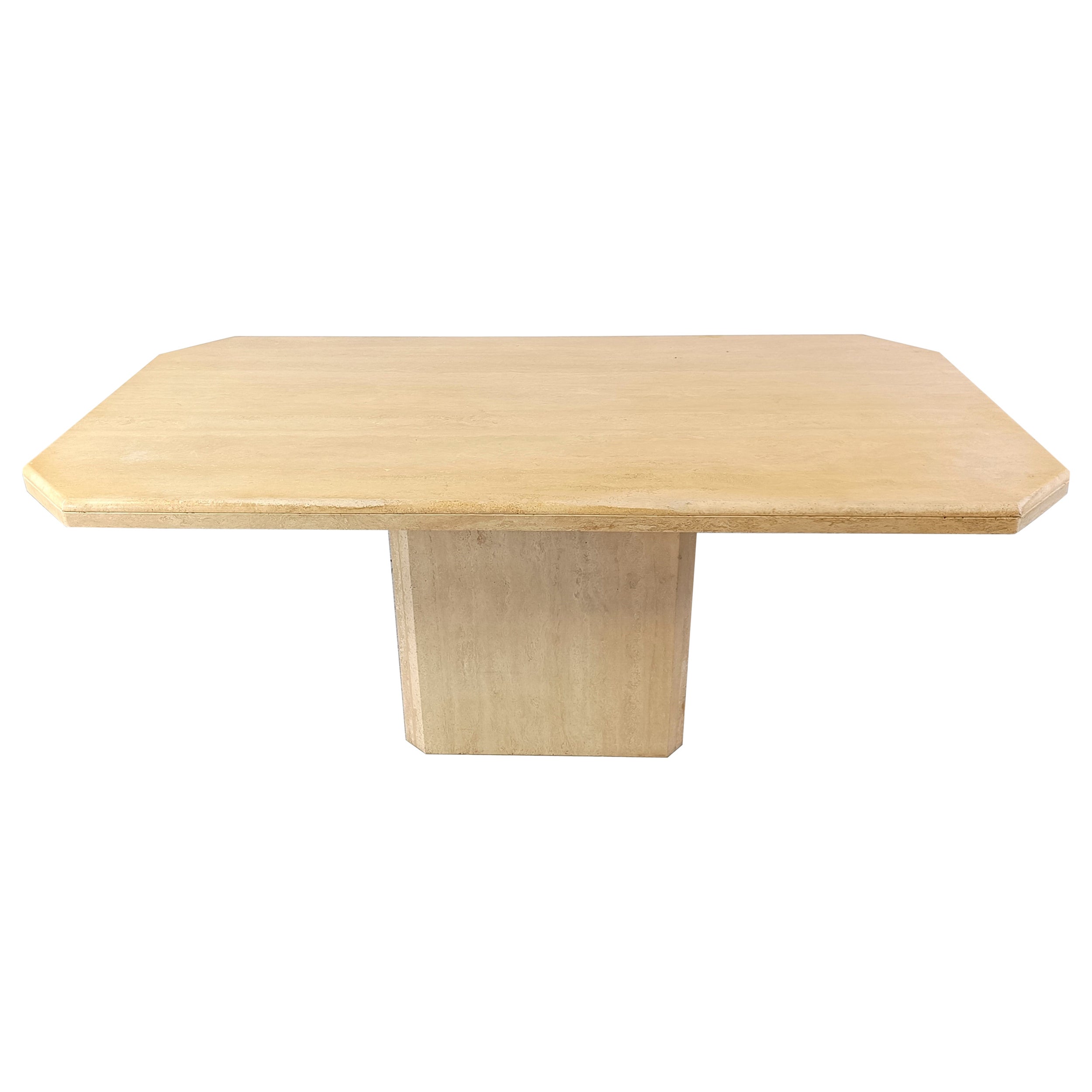Vintage travertine dining table, 1970s For Sale
