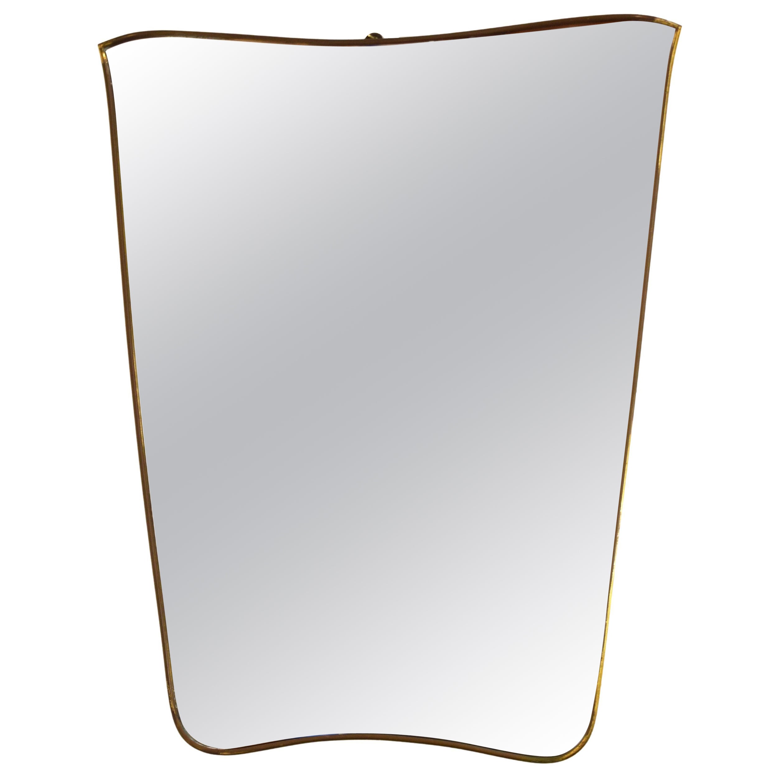 Italian brass mirror, 1950s