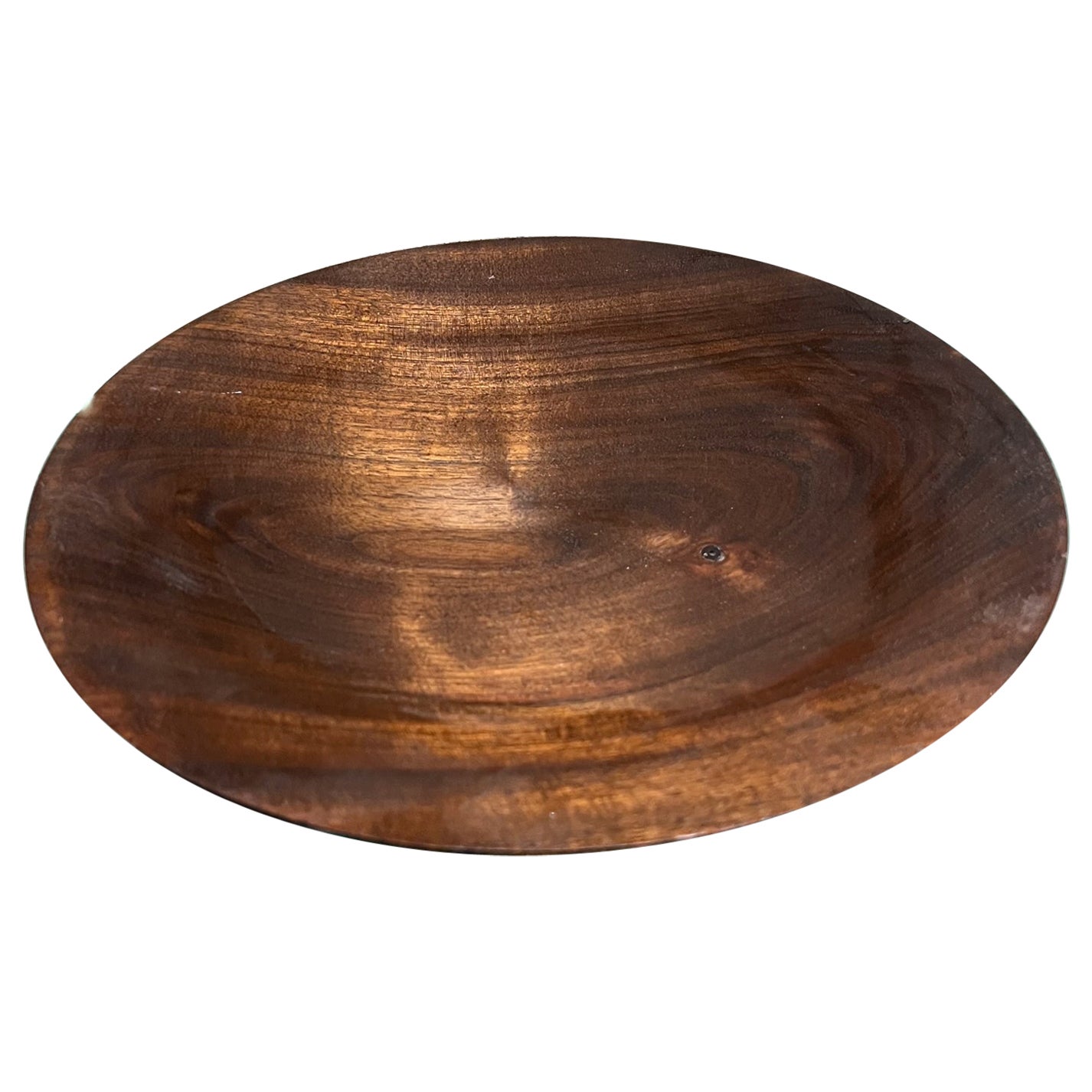 1960s Sculptural Art Plate Solid Walnut Wood Nakashima Era signed For Sale