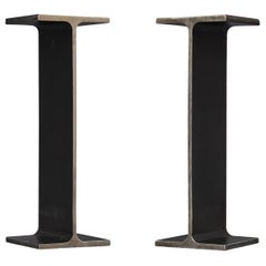 Ward Bennett Inspired Pair Enameled Steel I-Beam Drink Stands or End Tables 