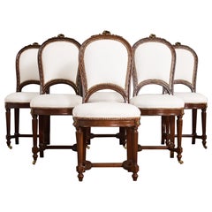 Ensemble de six chaises de salle à manger en acajou de style Directoire du 19e siècle 