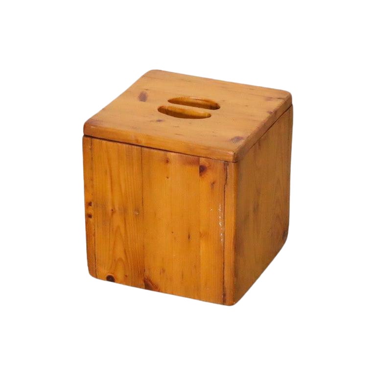 Caja de almacenaje de pino Ate Van Apeldoorn de los años 60 con tapa