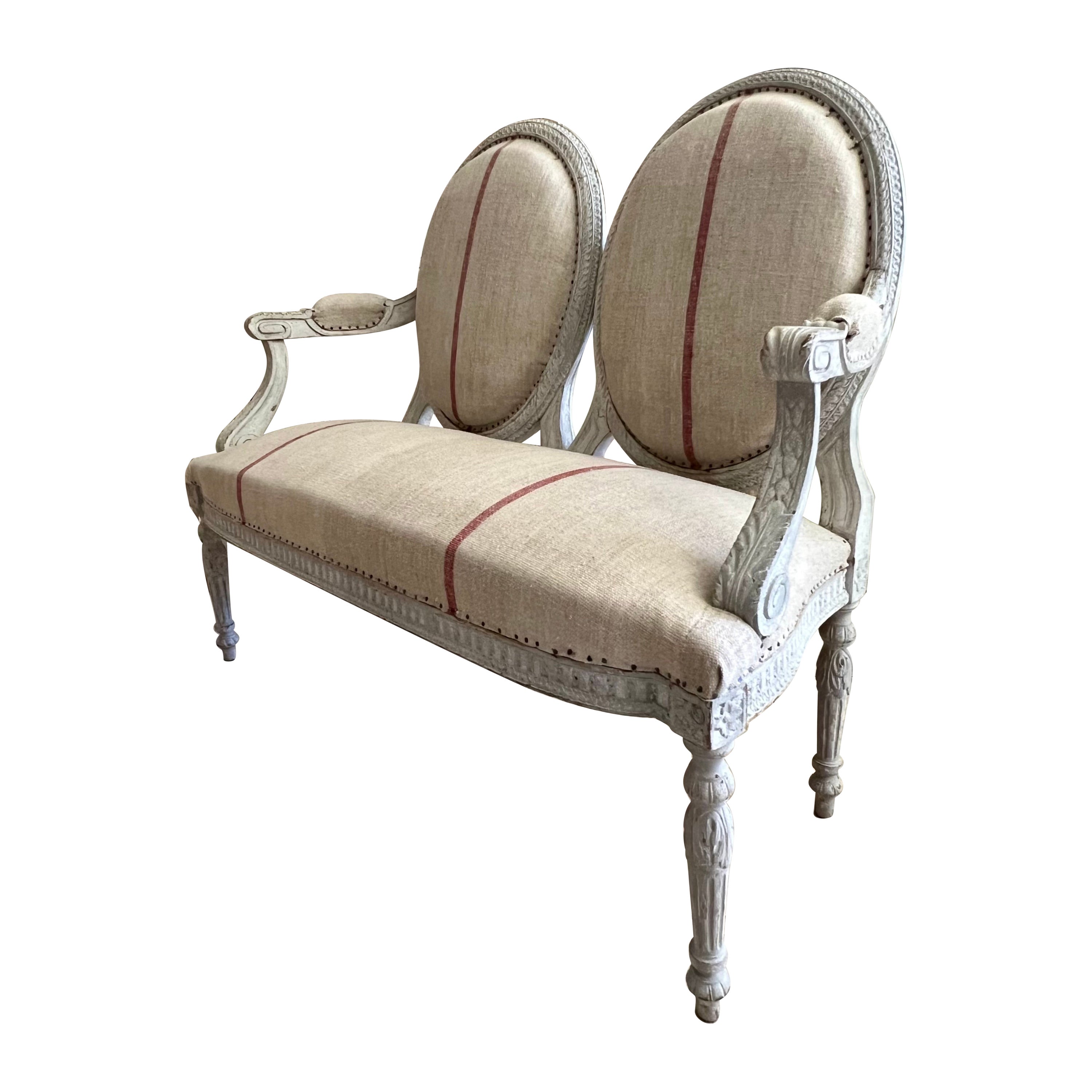 19th century French Louis XVI Style Settee For Sale
