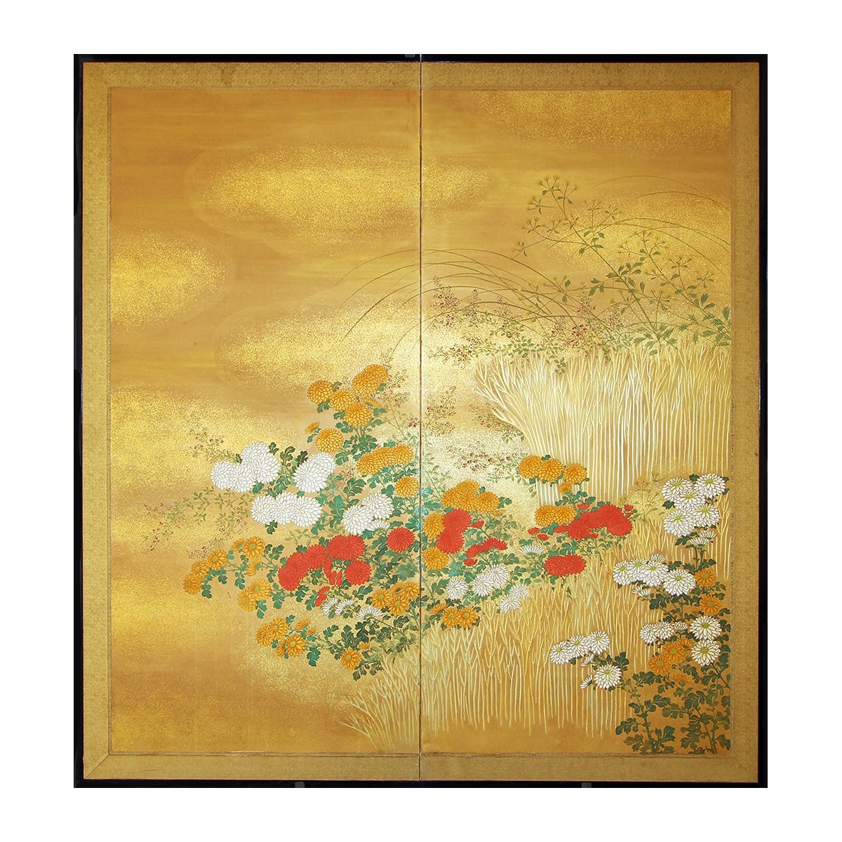 Two-panel screen of " Rinpa School" For Sale