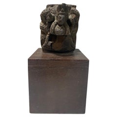 Nepalese Nepal Antique Wood Hindu Temple Shrine Vishnu Architectural Sculpture