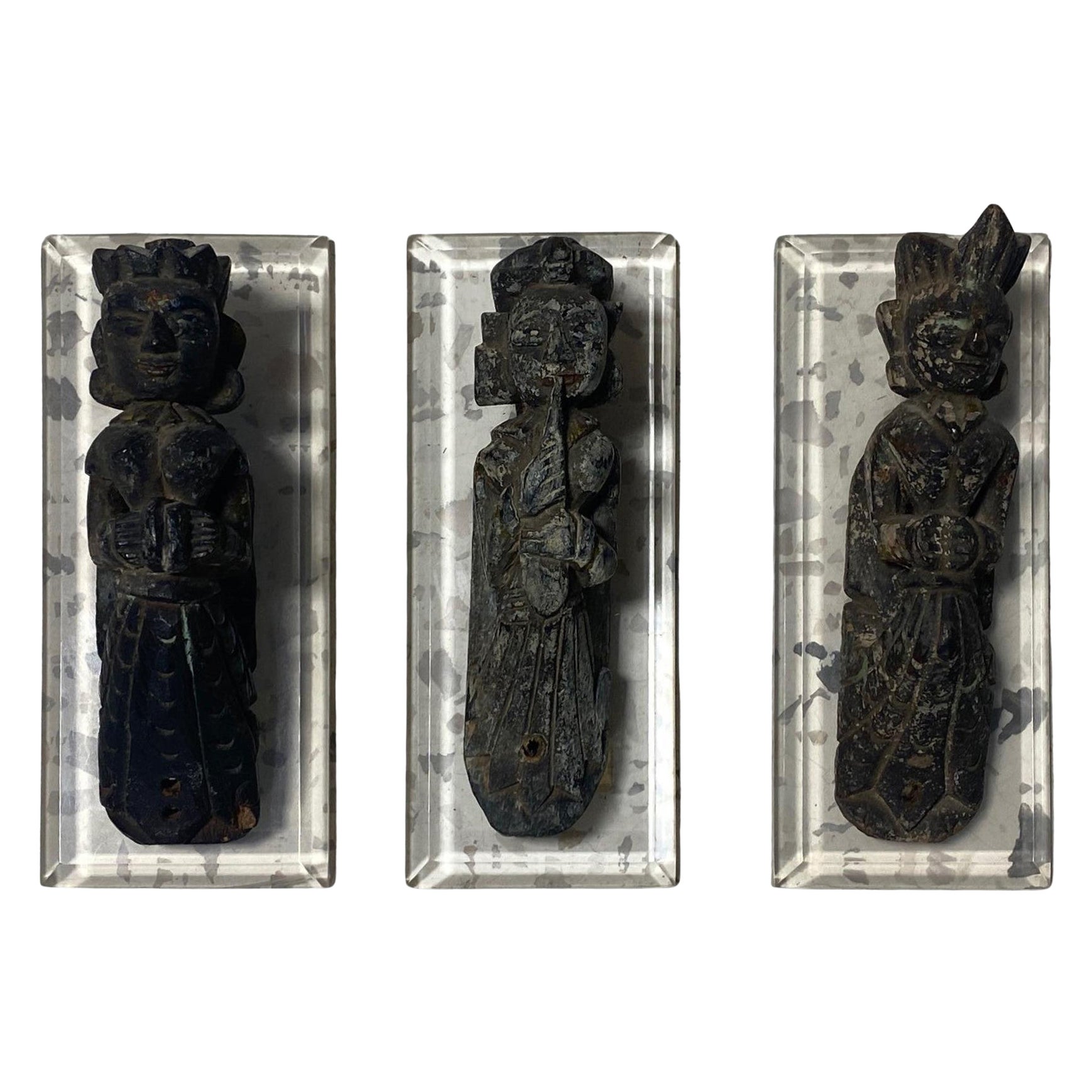 Three Sounth India Indian Nepalese Antique Hindu Temple Architecture Sculptures For Sale