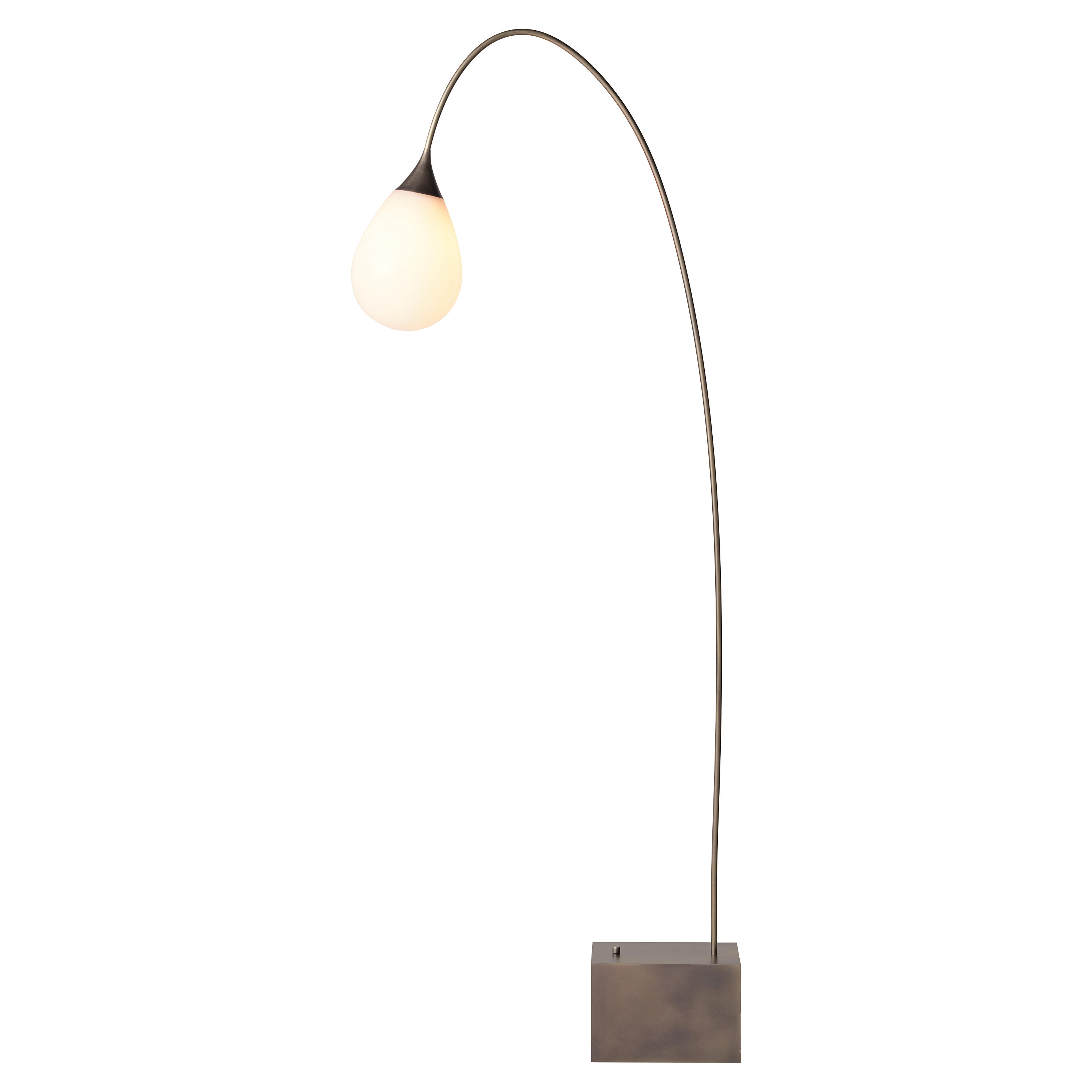 Konekt Teardrop Floor Lamp in Antique Brass