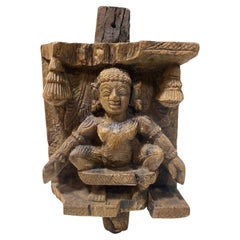 Sounth India Indisch Rajasthan Antike Holz Hindu- Tempel-Skulptur Sadhu Chariot aus Indien, Rajasthan